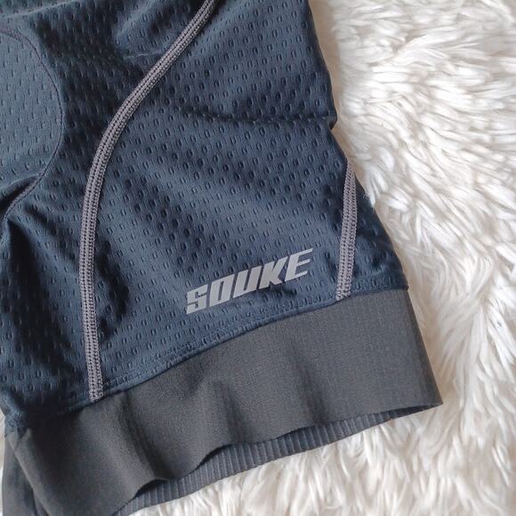 Souke Shorts Cycling Adult M Black Blue Padded Nylon Spandex Blended - Picture 2 of 6